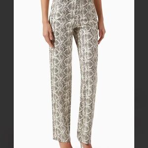 Good American Snake Print Straight Leg Pants - Black and Gray